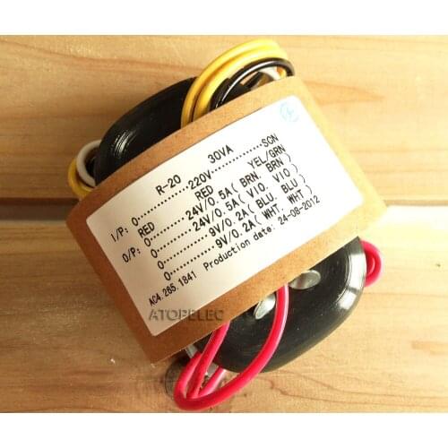 220V 30W R-Core Transformer 24V+24V 9V+9V for Audio Amplifier Preamp AMP DAC R Core