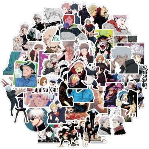 50pcs Anime Jujutsu Kaisen Sticker Yuji Itadori Gojo Satoru Stickers Waterproof Decals Skateboard Sticker For Laptop Suitcase