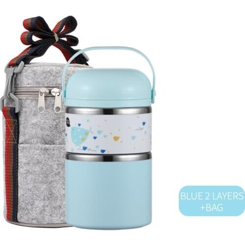 Japan insulated leakproof lunch box children food storage bag stainless steel lunch box