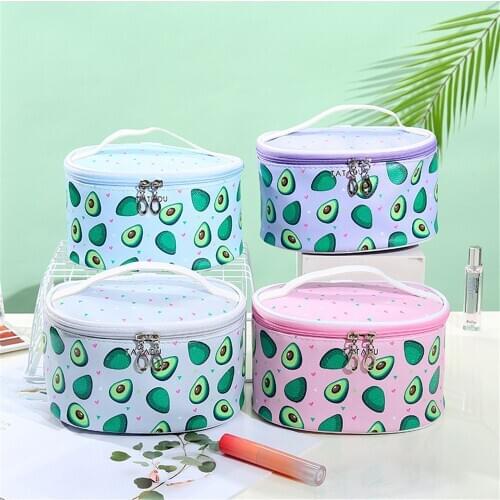 Womens Cosmetic Makeup Bag Brush Holder Storage Boxes Avocado Make Up Bag Cosmetics Kosmetyczka Professional Organizers Bags