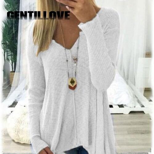 Multi-color V Neck Women Tops 2020 Fashion Long Sleeve Chic Turtleneck Pullovers Female Casual Travel Daily Loose Clothing