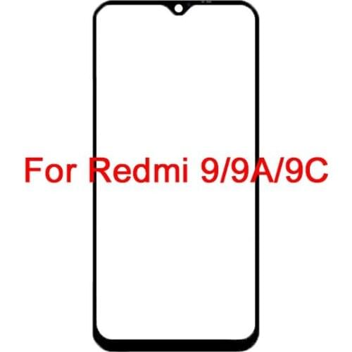 10PCS For Xiaomi Redmi 9 9A 9C Repair Replace Parts Outer Screen Front Touch Panel LCD Display Screen Out Glass Phone Cover Lens