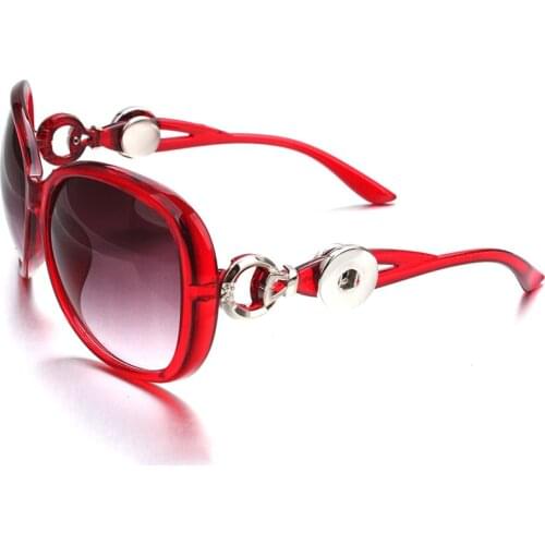 5 Color New Snap Button Sunglasses Retro Oval Glasses Eyewear Sunglasses Fit 18mm Snap Button for Women Jewelry ZN053