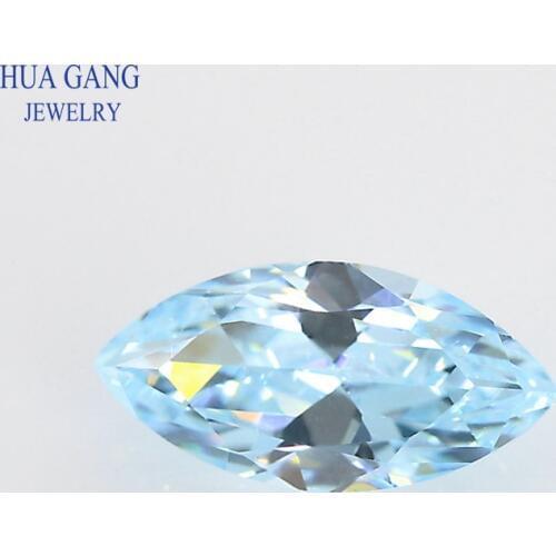 5A Light Sea Blue Marquise Shape Brilliant Cut CZ Stone Synthetic Gems Cubic Zirconia For Jewelry Size 1.5x3~10x20mm