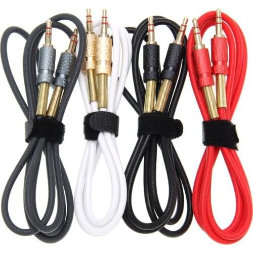 TPE 3.5mm Male To Male Spring AUX Stereo Audio Extension Cable Cord Connector Universal for 3.5mm Jack Devices 1M 100pcs/lot