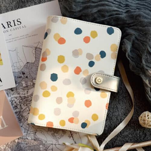 2020 Yiwi Original A6 Wave point Pu Leather Notebook 6 Loose Leaf Binder Notepad With Divider Pages