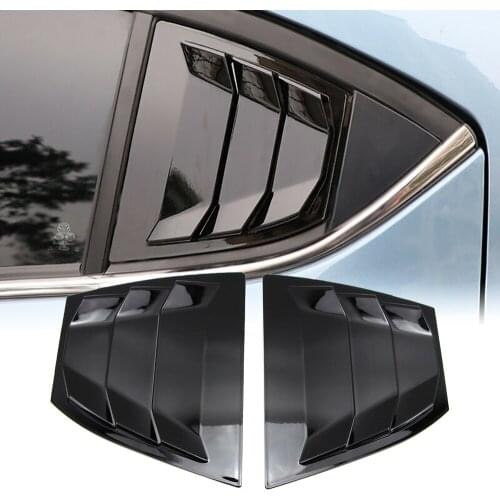For Mazda 3 Axela 4Dr Sedan 2014-2018 Car Rear Window Side Louvers Vent Trim Car Accessories Matte/Gloss Black/Carbon Fiber Look