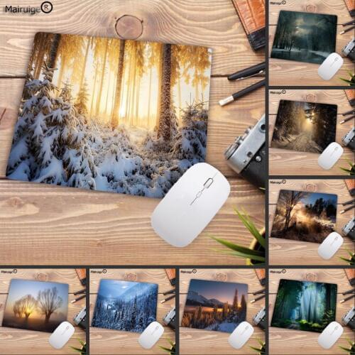 Mairuige Big Promotion Nature Landscape Blue Forest Trees MousePads Computer Gaming Mouse Pad Gamer Play Mats Mousepad 22X18CM