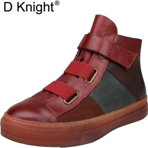 New Sports Style Short Ankle Boots For Woman British Genuine Leather Thick-Soled Casual Ladies Flat Platform Shoes Basic Boots