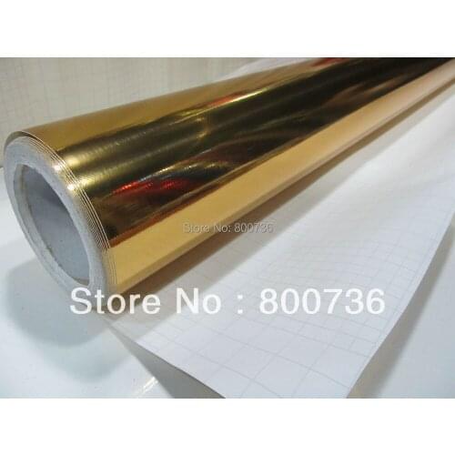 Factory Price (1.52x30M)60''X1181'' chrome car body vinyl roll Guaranteed 100% gold