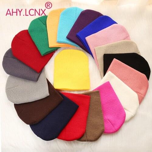 Baby Hat 2019 New Autumn Winter Warm Solid Unisex Baby Boy Girl Kids Toddler Infant colorful Cotton Soft Cute Hats Cap Beanie