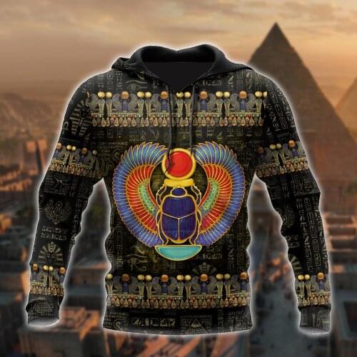 Egyptian Gods Ancient Khepri Heart Ancient Egypt Tattoo 3DPrint Men/Women Streetwear Pullover Casual Funny Hoodies A-501