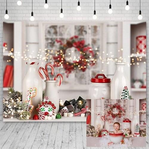 Avezano Merry Christmas Tree Photography Backgrounds Winter Snowflake X-Mas Wreath Light Baby Backdrop Photozone Photocall Decor
