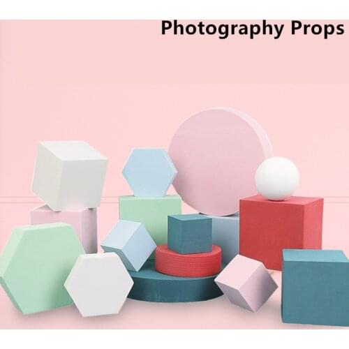Geometry Photo Props Cube Ornaments Jewelry Shooting Props Morandi Color Geometric Decoration Background Photography Studio