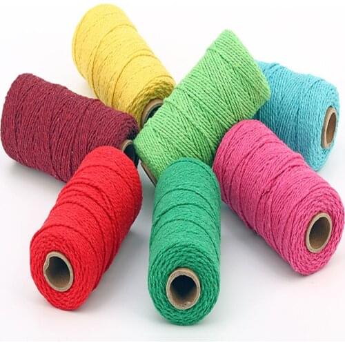 2mm Color Cotton Thread Environmental Protection Does Not Fade Handmade DIY Weave Binding Packaging Cord Gift Decoration Rope
