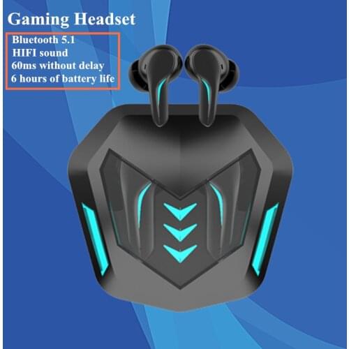 65ms Non-inductive Delay TWS Bluetooth 5.1 Gaming Earphones Wireless Headphone 9D Stereo Waterproof Earbuds Headsets For Gamer