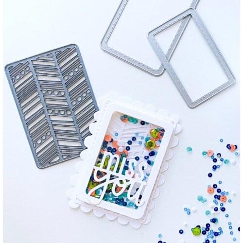 JMCRAFT Diagonal Stripes And Heart Border Metal Cutting Dies DIY Scrapbook Handmade Paper Craft Metal Steel Template Dies