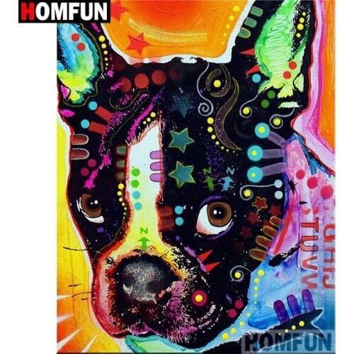 HOMFUN Full Square/Round Drill 5D DIY Diamond Painting "Color dog" Embroidery Cross Stitch 5D Home Decor Gift A16974