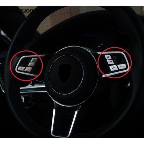 Steering Wheel Buttons Replacement Cover Trim sticker For Porsche Macan 2014-2018/Cayenne 2015-2018/ Panamera 2017-2018