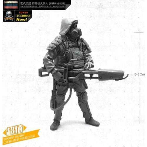 1/35 Resin Soldier Figures Modern Biochemical Firefighters Model Kits Unmounted YOY-01