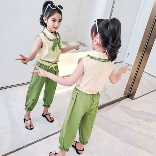 6 8 12Yrs Girl Outfits Fashion 2020 Summer Baby Girls Clothes 2PCS Off Shoulder Tops + Pant Set Toddler Kids Girl Clothes Suit