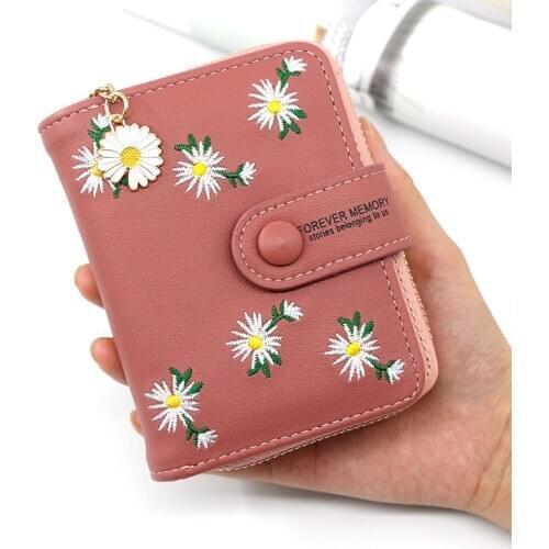 BISO GORO2020 New Card Hloder Version of Mini Wallet Coin Purse Female Wallet PU Fashion Ladies Short Zipper Cute Student Wallet