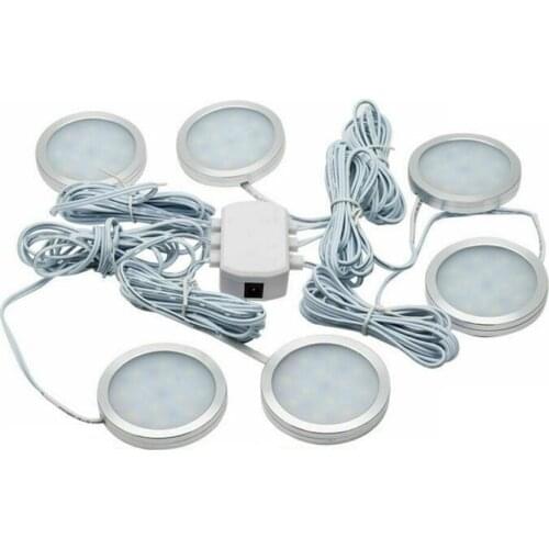 6pcs Car Roof Light 12V 3500K Warm White Interior Lights Campervan Caravan Motorhome RV Cabinet Lamps For VW T4 T5 Accessories