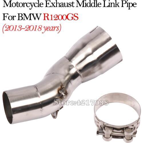 Motorcycle Exhaust Pipe Middle Link Pipe Modified Escape Moto For BMW R1200GS ADV 2013 2014 2015 2016 2017 2018 Years Slip On