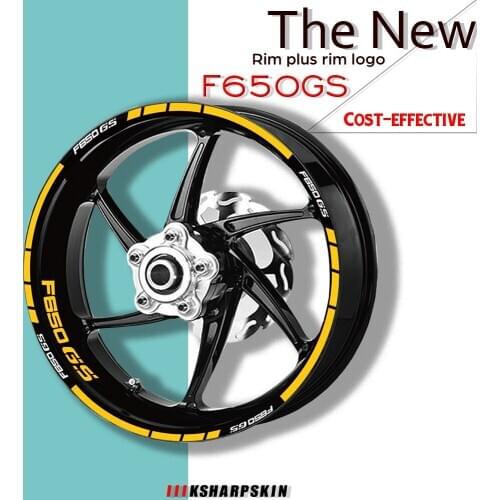 Motorcycle Tire waterproof wheel logo stickers reflective stripe moto decals for BMW F650GS f650 gs