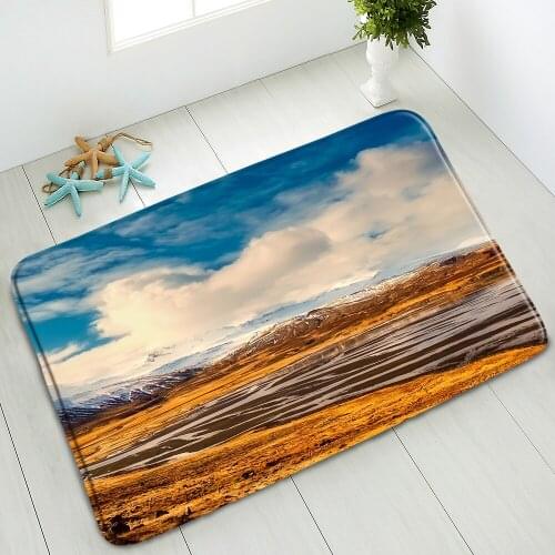 Natural Scenery Non-Slip Bath Mat Ocean Forest Mountain Bathroom Absorbent Floor Mat Bedroom Kitchen Doormat Washable Carpet