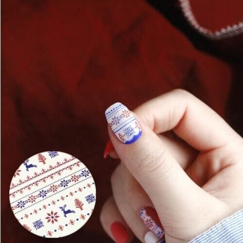 Newest HANYI-118 Deers and snowflake design 3d nail art stickers Japan style nail decal decoration tools