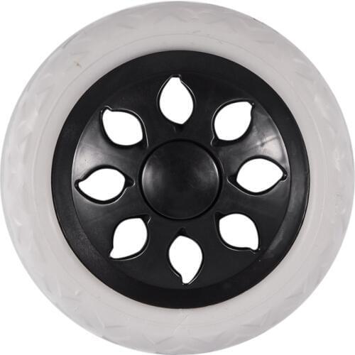 NEW- Black White Plastic Core Foam Shopping Trolley Cartwheel Casters