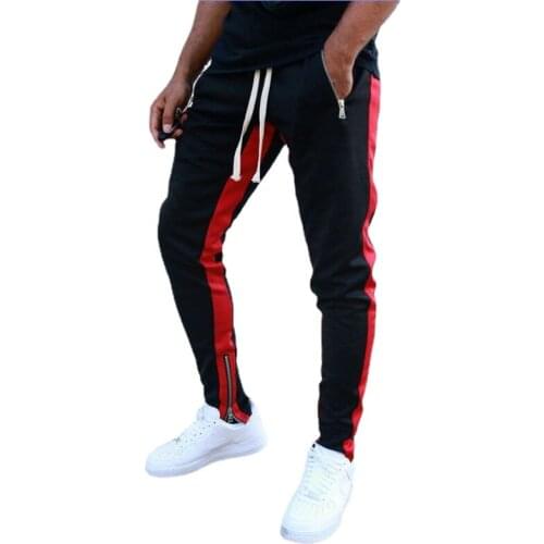 2021Spring and Autumn New Mens Sports Trousers Stitching Running Sports Fitness Training Tight Mens Pants Sweatpants Men