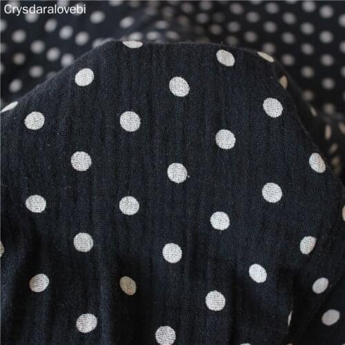 Polka Dot Dress Fabric Soft Pajamas DIY Apparel Sewing Crepe Double Gauze