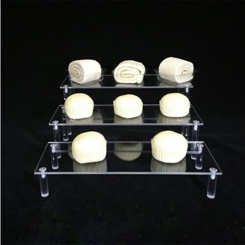 Cupcake Holder Birthday Cake Display Stand Transparent Acrylic Kitchen Wedding Serving Platter 3 Tiers Semicircular Snack Rack