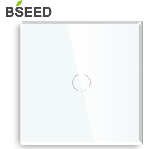 BSEED Touch Dimmer 1 Gang 2 Way White Black Golden 3 Colors Crystal Panel Touch Screen Dimmer