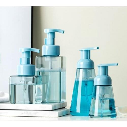 Blue Hand Press Soap Foam Bottle Hand Soap Shampoo Lotion Shower Gel Foam Making Bottle Refillable Foaming Bottle