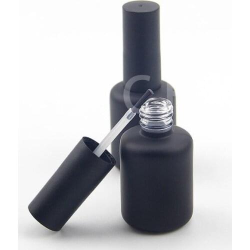 10ml 15ml Empty Nail Polish Glass Bottle Antilight Black Matta Portable UV Gel Container Refillable Cosmetic Storage Box Round