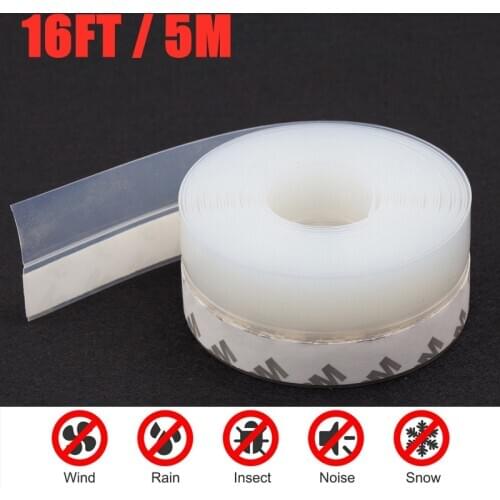 5M Length 25MM/35MM Window Door Bottom Self Adhesive Silicone Rubber Seal Weathering Strip Door Sealing Bar Window Sealing Tape