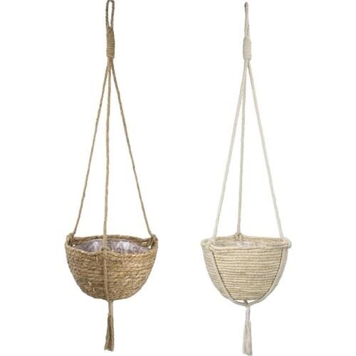 Handmade Macrame Flower Pot Plant Hanger Holder Hanging Flower Pot Hanger For Countyard Garden Wall Decorations