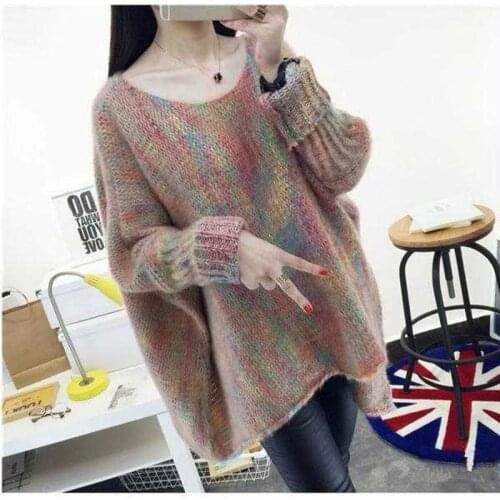 Spring And Autumn WomenS Korean Version Of The Color Bat Sleeve Cloak Loose Mid-Length Pullover Coat Sweater