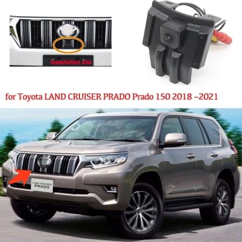 Car Front View Camera for Toyota LAND CRUISER PRADO 2018 2019 Prado 150 2020 2021 front grille cam Waterproof Night Vision CCD