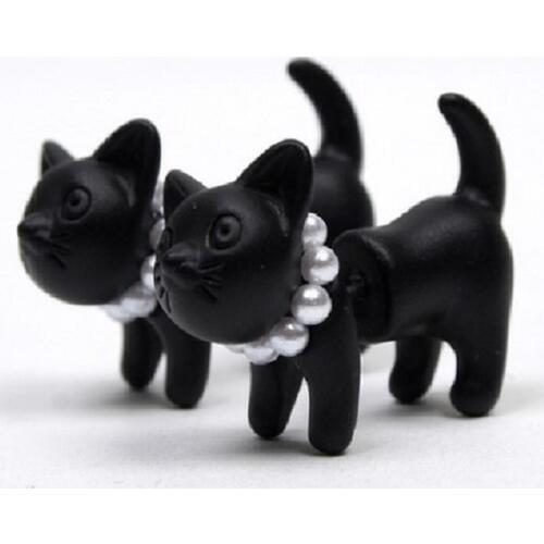 New Punk Lovely Cat Pearl Stud Earrings For Women Fashion Jewelry Gift Wholesale