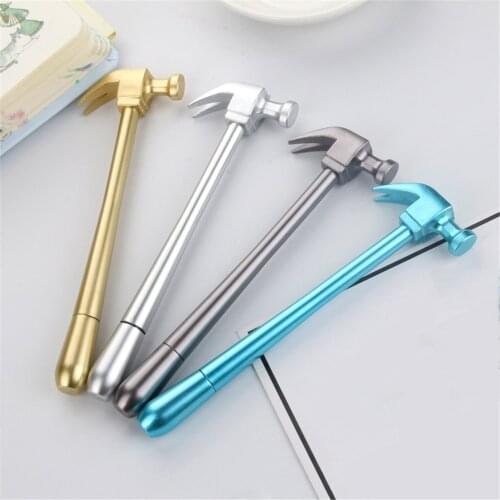 2pcs Creative Metallic Hammer Tools Gel Pens School Supplies Gel Ink Pen School Stationery Office Suppliers Pen Kids Gifts