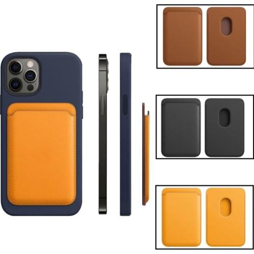 20 PCS Original Official Card Pouch Magnetic Leather Card Holder For iphone 12 Case Apple 12 Pro