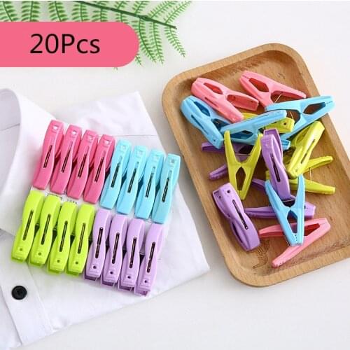 20Pcs multi-color plastic clothespin strong windproof clothespin plastic clothes clip underwear socks clothespins