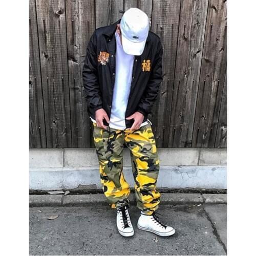 2020 mens Cotton Fashion Camouflage Cargo Pants Hip Hop Casual Overalls Baggy Tactical Trouser Pockets Couple Sweatpants XS~3XL