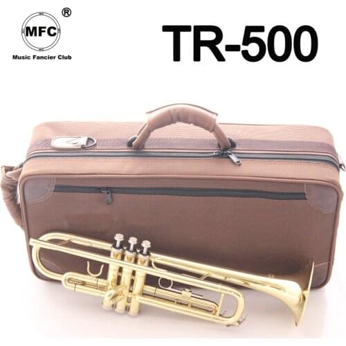 Brand New Music Fancier Club Bb Trumpet TR-500 Gold Lacquer Music Instruments Profesional Trumpets 500 Included Case Mouthpiece