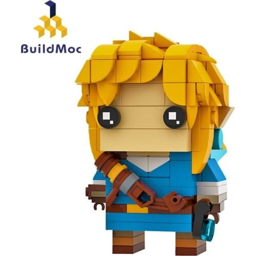Buildmoc Creator Breath of the Wild Protagonist Link Nintendoed Game Figures BrickHeadz Building Blocks Toys For Children