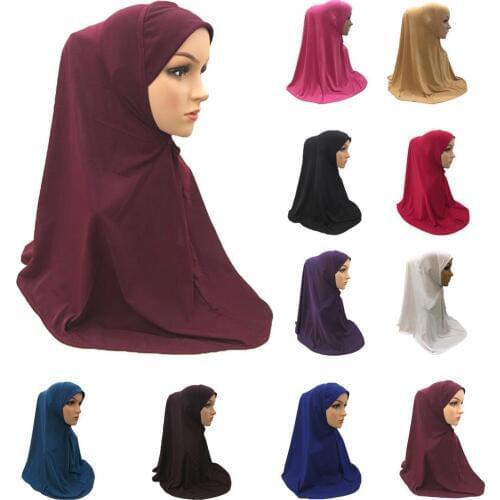 One Piece Muslim Hijab Women Amira Head Cover Islamic Headscarf Turban Niquabs Khimar Prayer Headwear Wrap Arab Caps Hats New